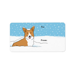 Pembroke Welsh Corgi Weihnachtsfeiertage Geschenke Adressaufkleber