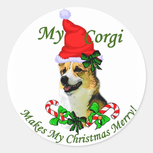 Pembroke Welsh Corgi Weihnachtsgeschenke Runder Aufkleber (Vorderseite)