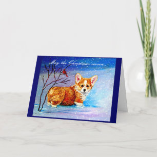 Pembroke Welsh Corgi Weihnachtskarte Feiertagskarte