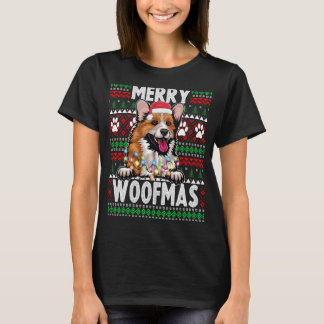 Pembroke Welsh Corgi Weihnachtsleuchten Hund Xmas  T-Shirt