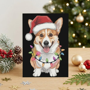 Pembroke Welsh Corgi Weihnachtsmann Weihnachtsbaum Feiertagspostkarte