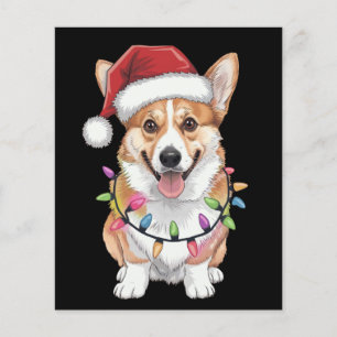 Pembroke Welsh Corgi Weihnachtsmann Weihnachtsbaum Flyer