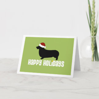 Pembroke Welsh Corgi Weihnachtsmannmütze Feiertagskarte