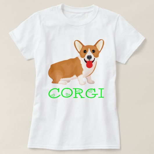 Pembroke Welsh Corgi Welpe Hund Cartoon T-Shirt (Design vorne)