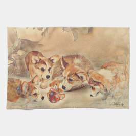 Pembroke Welsh Corgi Welppies Geschirrtuch