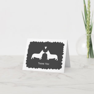 Pembroke Welsh Corgis Hochzeit Danke