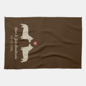 Pembroke Welsh Corgis mit Herz Personalisiert Küchentuch (Horizontal)