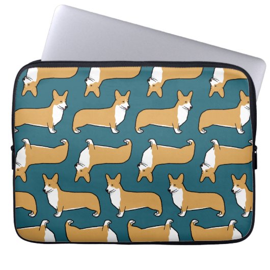 Pembroke Welsh Corgis Muster Laptopschutzhülle (Vorderseite)