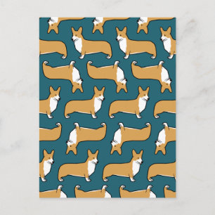 Pembroke Welsh Corgis Pattern Postkarte