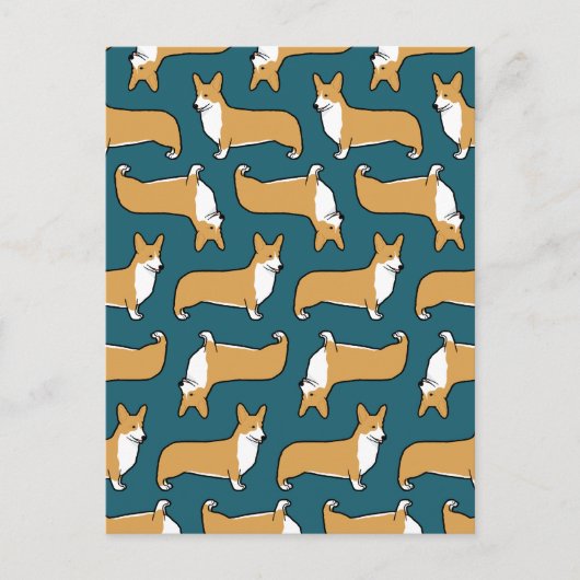 Pembroke Welsh Corgis Pattern Postkarte (Vorderseite)