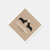 Pembroke Welsh Corgis Wedding Couple mit Text Serviette (Ecke)