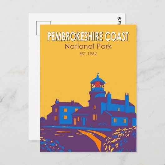 Pembrokeshire Coast National Park Leuchtturm Postkarte (Vorne/Hinten)