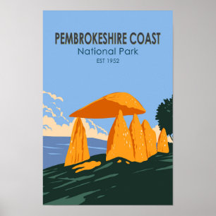 Pembrokeshire Coast Nationalpark Pentolino Poster
