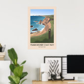 Pembrokeshire Coast Path National Trail Modern Poster (Heimbüro)