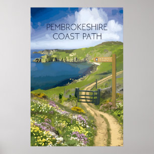 Pembrokeshire Coast Path National Trail Reise Poster