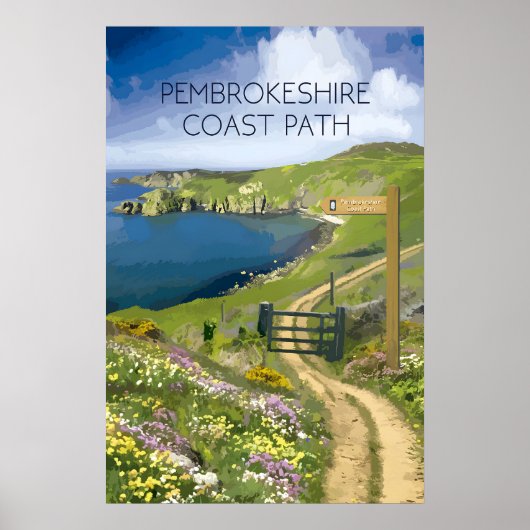 Pembrokeshire Coast Path National Trail Reise Poster (Vorne)