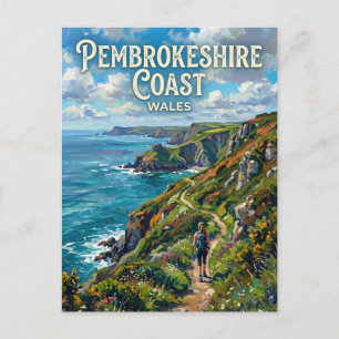 Pembrokeshire Coast Path Wales -> Pembrokeshire-Kü Postkarte