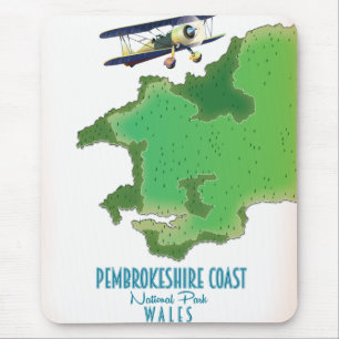 Pembrokeshire-Küsten-Nationalpark Wales Karte Mousepad