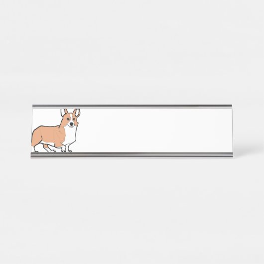 Pembrokewalisercorgi-Kitz-Cartoon Schreibtischnamensplakette (Vorderseite )
