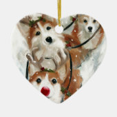 Pembrokewalisercorgi-Weihnachtsren Keramik Ornament (Vorne)