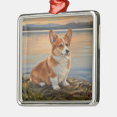 Pembrook Welsh Corgi Ornament Aus Metall (Links)