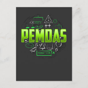 Pemdas Math Teacher Student Mathematik Postkarte