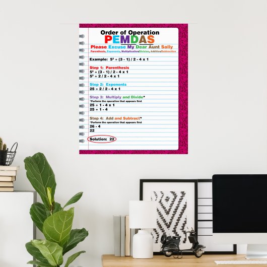 PEMDAS-Operationspaket Poster (Heimbüro)