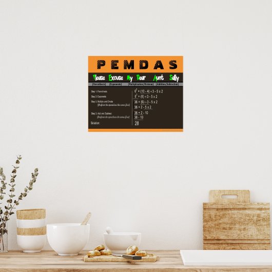 PEMDAS-Operationsreihenfolge Math Poster (Küche)