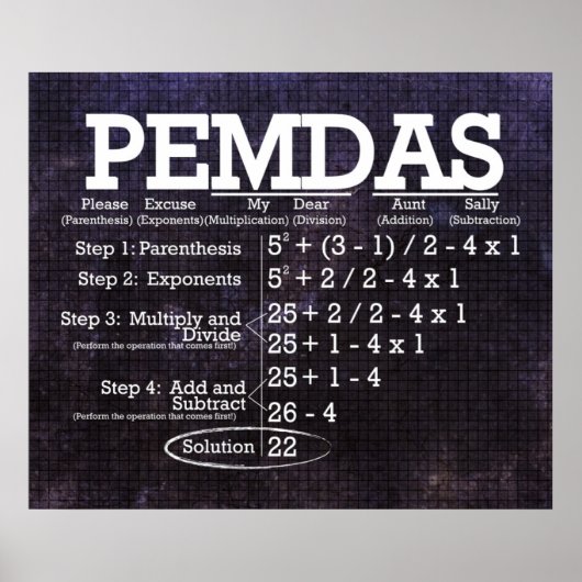 PEMDAS Poster (Vorne)
