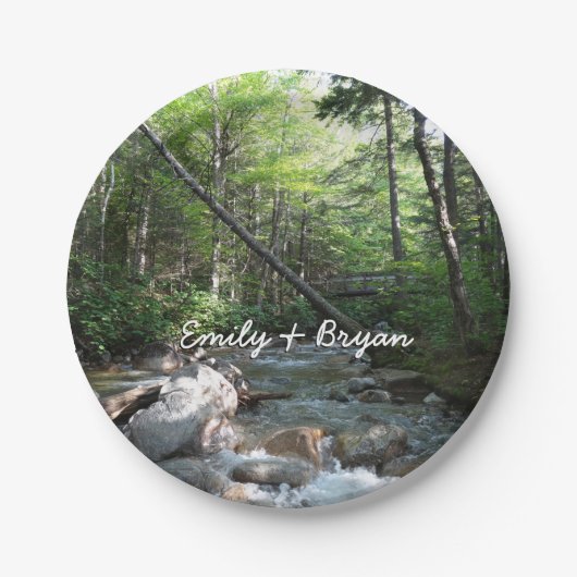 Pemigewasset River Bridge in New Hampshire Pappteller (Vorderseite)