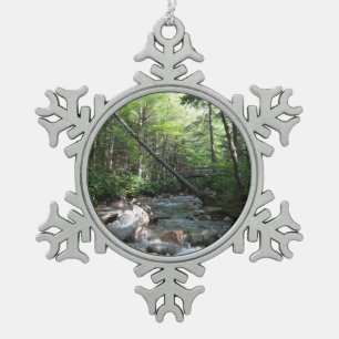 Pemigewasset River Brücke in New Hampshire Schneeflocken Zinn-Ornament