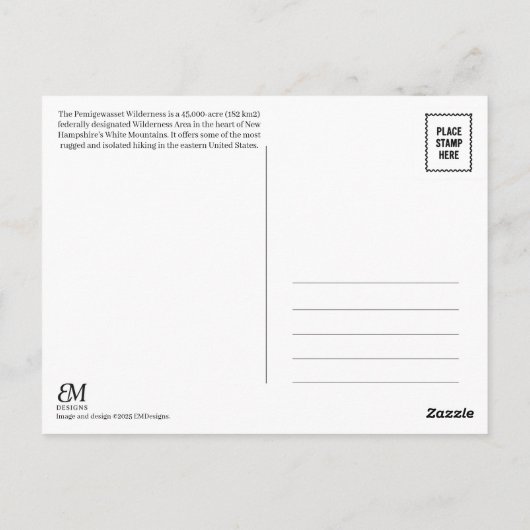 Pemigewasset Wilderness Postcard Postkarte (Rückseite)
