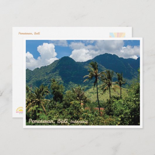 Pemuteran Mountains Bali Indonesia Postcard Feiertagspostkarte (Vorne/Hinten)