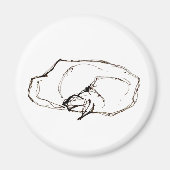 Pen and Ink Art Sleeping Cat Drawing Magnet (Vorne)