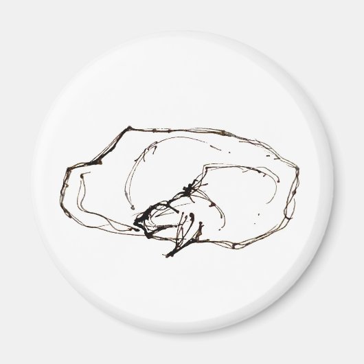 Pen and Ink Art Sleeping Cat Drawing Magnet (Vorne)