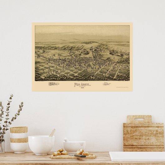 Pen Argyl, PA Panoramic Map - 1894 Poster (Küche)