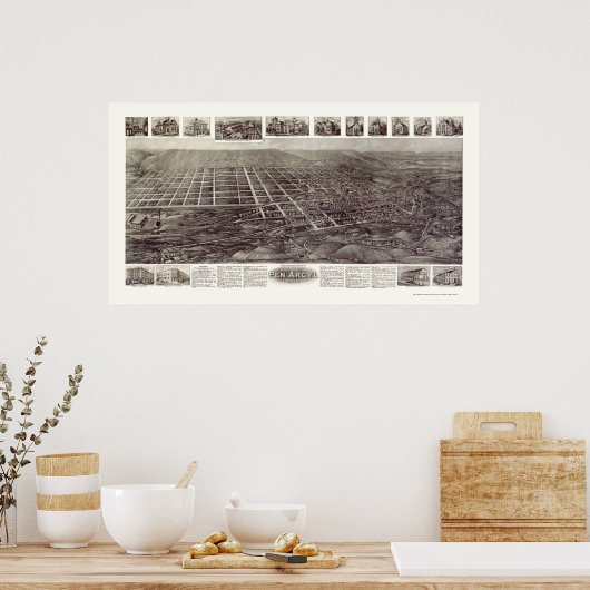 Pen Argyl, PA Panoramic Map - 1916 Poster (Küche)