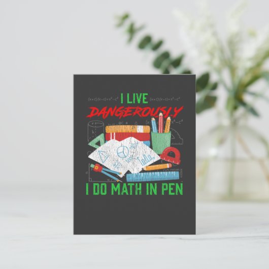 Pen-Berechnung Mathematik Lehrer Student Nerd Spaß Postkarte (Stehend Vorderseite)