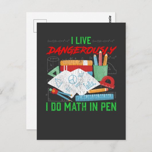 Pen-Berechnung Mathematik Lehrer Student Nerd Spaß Postkarte (Vorne/Hinten)