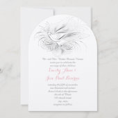 Pen Blühe Vintage Liebesvogel Hochzeit Einladung (Vorderseite)