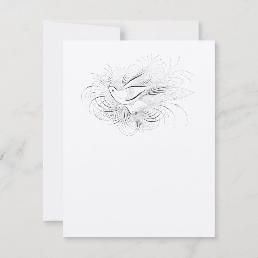 Pen Blühe Vintage Liebesvogel Hochzeit Einladung (Rückseite)