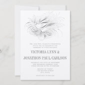 Pen Blühe Vintagen Liebesvogel Hochzeit Einladung (Vorderseite)