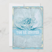 Pen Blühe Vintagen Liebesvogel Hochzeit Einladung (Vorderseite)