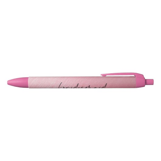 Pen - Chic Script Bridesmaid Pink Rose Kugelschreiber (Oberseite)