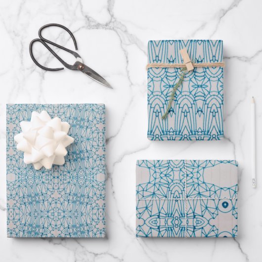 Pen Doodle Wrapping Paper Sheets Set 3 Geschenkpapier Set (Vorderseite)