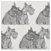 Pen Ink Scottish Terriers Stoff (Muster)