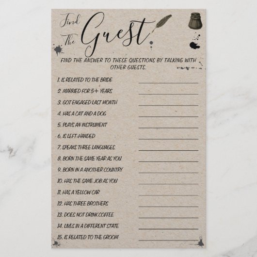 Pen & Inkwell | Suchen Sie die Gästekarte Flyer (Vorne)