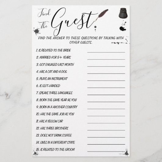 Pen & Inkwell | Suchen Sie die Gästekarte Flyer (Vorne)