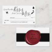 Pen & Inkwell | Wie viele Küsse für Mrs. |Spielkar Platzkarte (Vorne/Hinten)