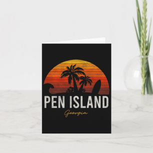 Pen Island Beach Georgia Ga Palms Vacacation Surf Karte